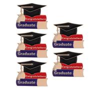 5pcs Graduation Lapel Pin Metal Brooch for Teachers and Graduates