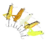 5pcs Grasshopper Fishing Lures 3.3cm 3g Plastic Artificial Baits