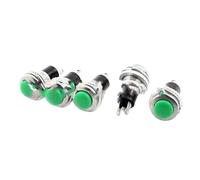 5pcs Green Button Momentary Metal Pushbutton Switch AC125V 3A 250V 6A 10mm