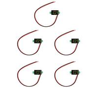 5pcs Green LED Digital Tube Voltmeter, 2.4V 30V Vol Te, 0.36 Inch Two Wire Digital Voltmeter with Rse ection utomo Battery and DIY
