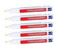 5pcs Grout Reviver Pen, White Grouting Tiles Pens,Grout Pen for Restoring Bathroom Grout Joints, Easy to Use Tile Grout Pen, Grout for Restoring Discoloured & Faded Joints (White)
