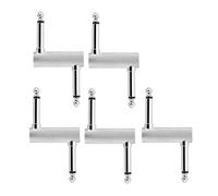 5Pcs Guitar Pedal Effects Patches Connector Coupler Male To Male Offsets Plug Adaptor 6.35mm To 6.35mm Adapter Converter