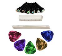 5Pcs Guitar Picks + 6Pcs Bridge Pins + 1Pc Saddle + 1Pc Nut Guitar Set Accessories
