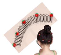 5pcs Hair Clips Stretchable Invisible Hair Clips 7.5" Wide Holder U Shape Finishing Fixer Comb Sets Cute Extended Styling Tools for Girls Stawberry