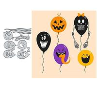 5pcs Halloween Balloon Metal Die Cuts for Card Making,Halloween Skull Card Cutting Dies Cut Stencils DIY Scrapbooking Album Decorative Embossing Paper Card Art Craft