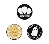 5Pcs Halloween Ghost Enamel Brooch Set for Women Men Cute Ghost Enamel Brooch Pin Funny White Love Heart Boo Ghost Pins Halloween Holiday Accessory Jewelry Gift, Extar Large, Alloy Steel, cubic