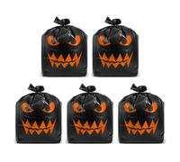 5pcs Halloween Leaf Bags, 30x24 Inch Large Plastic Garden Leaf Bags Lawn Bags Yard Waste Bags Halloween Lawn Leaf Container for Outdoor Leaves Trashes