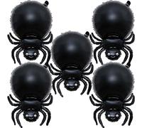 5PCS Halloween Party Decorations, Large Black Spider Foil Balloons for Haunted House Displays, Spooky Celebrations, and Arachnid-Themed Birthday Events
