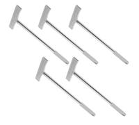 5pcs Handheld Sign Holder Stainless Steel 5mm Clip for Parade Posters | Quick Sign Swaps, Sturdy Polished Finish, Comfortable Grip for Outdoor Events, Trade Shows, Volunteers and Hosts