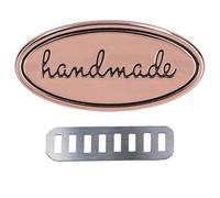5pcs Handmade Labels, Metal Hand Made Tag Labels, Multiple Colors Available DIY Bag Label Handmade Tags for Jewelry Making Crafts Sewing Clothing Decoration Findings Gift(Roségold)