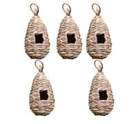 5Pcs Handwoven Straw Bird Nest House Hatching Grass Cave - Handmade Eco-Friendly Birdhouse for Parrots Birds Decoration