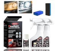 5PCS Headlight Restoration Spray Kit with Protective Coating,2 Bottle Headlight Restorer, Ceramic Headlamp Restoration Kit for Cars Trucks SUV Motorcycles Headlight Restore Removes Yellowing Oxidation