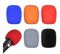 5PCS Headset Microphone Foam,Lapel Headset Microphone Windscreens,Large Size Microphone Cover Foam Microphone Windscreen Microphone,Handheld Mic Windscreen (5 Mixed Packs)