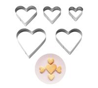 5Pcs Heart Cookie Cutter,Cutters for Baking Set,Valentines Decorations Biscuit Stainless Steel Mould,Valentine Love Hearts Shaped Bakin Metal Cutting,for Valentine's Day,Easter Cupcake,Pastry,Scones