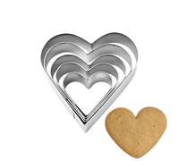 5Pcs Heart Cookie Cutter,Stainless Love Shaped Cutters Set,Kids Mini Metal Fondant Shapes Flower Molds Cutters,for Mothers Day Valentines Baking Hearts Biscuit Sandwich Cake Pastry Chocolate Mold