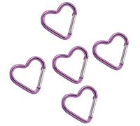 5Pcs Heart Shape Spring Clasps Aluminum Alloys Spring Snapping Hook Clip KeyRings Metal Carabiner Keychains Buckles Hardware Keychains Clip Outdoor Camping Keyring Hook