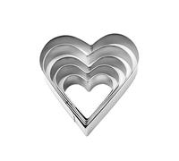 5PCS Heart Shaped Cookie Cutter Set Stainless Steel Mold Baking Tools for DIY Dessert Cheesecake