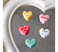 5pcs Heart-Shaped Fridge Magnets, Cute Decorative Fridge Magnets For Adults, Colorful Whiteboard Magnet, Personalised Fridge Magnet For Classroom, Home Decor, Whiteboard Notice Board, Planning Boards