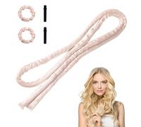 5Pcs Heatless Curlers,Hair Curler No Heat Heated Blowout Rods Rollers Curling Heat Curls Set Soft Velour Satin Curl Headband Wrap Curly,for Girls Women Short Long Medium Sleeping Overnight