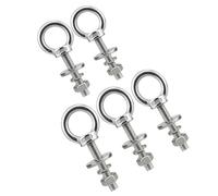 5Pcs Heavy Duty Lifting Rings Threaded Eyebolts with Washers and Nut 10x50mm Long Shoulder Eye Bolt Enduring Long Shoulder Eye Bolt