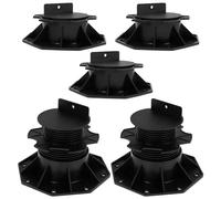 5Pcs Height Adjustable Decking Pedestal Riser Bearing Support Plastic Floor Lift Base Sturdy Floor Support Lift Bearing Set for Wood WPC Aluminum DIY Projects (60-140mm)