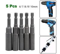 5pcs Hex Socket 678910MM Drill Adapter Electric 5pcs Hex Hardened by high Temperature Heat Treatment Hardness Above HRC60 with a Strong core