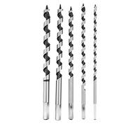 5Pcs Hexagon Handle Carbon Steel Wood Fast Cut Auger Drill Bit Set, Carpenter Tool, Self - Guided Drill Head with Single - Wing Cutting for Hardwood Softwood, Rust -