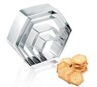 5PCS Hexagon Shapes Biscuits Cookie Cutter, Hexagon Cookie Cutter Set, 5 Sizes Honeycomb Geometric Frame Plaque Cookie-Cutters, Stainless Steel Biscuit Cutters for Biscuits, Cake, Sandwiches