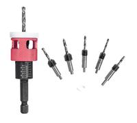 5Pcs Hexagonal Shank Countersink Drill Bit Set with Low Friction Depth Stop for Precisions Woodworking and Metalwork Drill Bit Set