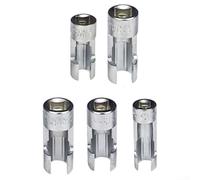 5Pcs Hexagonal Socket Wrench Set, Oxygen Sensor Wrench Set Open Oil Pipe Disassembly Sleeve For Fuel Injector Slotted Side Design, Silver(12mm)