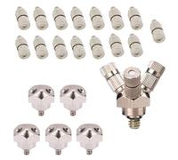 5pcs High Pressure isting Nozzles with Connector Fittings for Outdoor Cooling isting Syste, Irrigation Cooling Huidify Dust Reoval Spray ister Head, 10/24 UNC Fog Nozzles(Size:0.3)
