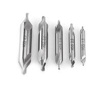 5pcs High Speed Steel Center Drill Bits Set Diverse Degree Angle for Lathe Machines Metalworking