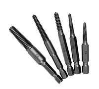 5Pcs High Strength Ruptured Bolt Extractors Set with Reverse Thread Design Screw Removers for Stuck Rusty Screws Removal Ruptured Screw Extractors