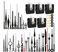 5pcs High Torque Quartz Clock Movement Mechanism Replacement Clock Kit with 12 Different Pairs of Hands Clock for DIY Handicrafts Repair Clock Parts Shaft Lengths 13mm 18mm