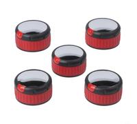 5pcs Hob Knob Replacements 58mm Enhanced Grip(red) | High-temp nylon, 58mm diameter, heat resistant, black finish, long-lasting durability