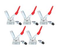 5PCS Hold Down Toggle Clamps, 60lbs/ 27kg Holding Capacity, Quick Release Horizontal Clamps Antislip Push Pull Clamp with Rubber Pressure Tip for Woodworking Jigs and Fixtures, Welding, Drill Press