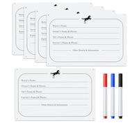 5pcs Horse Stall Name Plaque, 12x8 Inch Dry Erase Horse Stall Sign with 3 Writing Tools Horse Accessories for Horse Barn Door Wall Plate Decoration Supplies