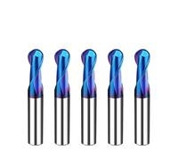 5pcs HRC65 Ball Nose Milling Cutter Tungsten Steel CNC Tools For Stainless Router Bit Carbide End Mills(R4xD8x60L)