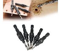 5pcs HSS Countersink Drill Cone Bit Set Hex Shank Taper Drill Woodworking Screw Carpentry