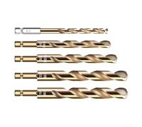 5PCS HSS Nitride Coated Drill Bit Set With 1/4 Inch Hex Shank For Stainless Steel Aluminum Wood Plastic Drilling 6mm 8mm 10mm 12mm 13mm