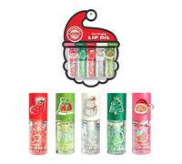 5Pcs Hydrating Christmas Lip Oil Set, Clear Lip Gloss, Long Lasting Nourishing Revitalizing for Dry Lips, Fruit Extract Fat Lips Oil Gifts for Teenage Girls Women