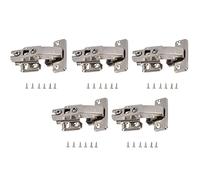5Pcs Hydraulic Buffer Hinge, Stainless Steel Cabinet Door Butt Hinge, Soft - Close Quiet Closing Hinge for Kitchen Cabinets, Wardrobes, Bookcases and TV Cabinets (B)