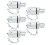 5Pcs Hydraulic Testing Adapter PT/PPT, Thread Test Coupling Connectors for Pressure Measuring, High Pressure Resistance with Carbon Steel Galvanized Material, Leak Proof Design for (ZG1/4)