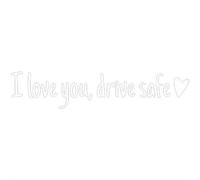 5Pcs I Love You Drive Safe Rearview Mirror Stickers, Red Heart Vinyl Decals, Warm Reminder Car Window Stickers, Cute Car Accessories Thoughtful Driver Gift for Family Friends (White)
