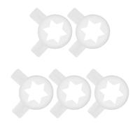 5pcs Ice Cream Maker Nozzles for Tabletop Machines, Star Plastic | White Replacement Parts, 2.80×2.80×0.60cm Size, Smooth Finish, for Dessert Shops and Caterers