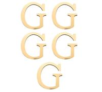 5pcs Inch Golden 3D Acrylic Letter Wall Sticker for Smooth Walls | Mirror Shine, Self Adhesive No Tools or Glue, Elegant Modern Décor for Kitchen and Office