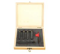 5Pcs Indexable Turning Tool Set, Cemented Carbide Insert for Cutting Chamfering F4-1 - 10mm, Lathe Turning Tool Holder with 60° 75° 90° Angles, High Precision Turning Tool Bit fo