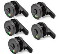 5PCS Indicator Door Lock, URPIZY Universal Black Privacy WC Plastic Latch Vacant Engaged Door Lock Toilet Shower Cubicles & Bathroom Indicator Bolt