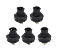 5Pcs Industrial Connector IP67 4 Pin E7 Buckle Back Mount Aviation Plug Socket, 20AWG Cable Compatible, for Outdoor LED Lighting, Solar Systems, Marine & Automation