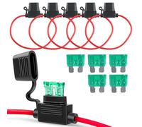 5Pcs Inline Fuse Holder 12v 12AWG Waterproof Automotive Medium Size DC Fuse Holder with 30A Blade Fuse Copper Wire for Car Truck Motorcycle Boat Reliable Overcurrent Protection & Easy Installation